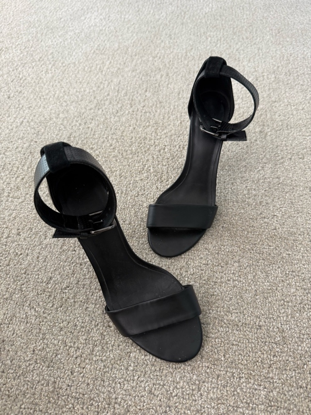 Tibi Black Ankle-Strap Heeled Sandals